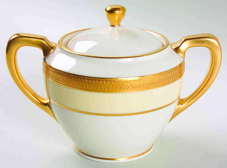Vernon (Cream Rim) Sugar Bowl & Lid by Lenox-1