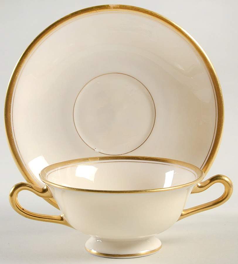 The Vondel Footed Cream Soup Bowl & Saucer Set by Lenox-1