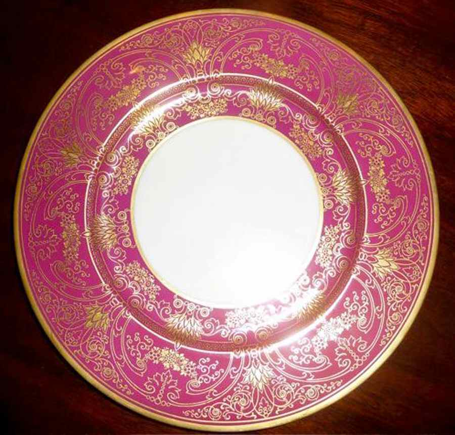 W307R (Maroon Border) Service Plate (Charger) by Lenox-1