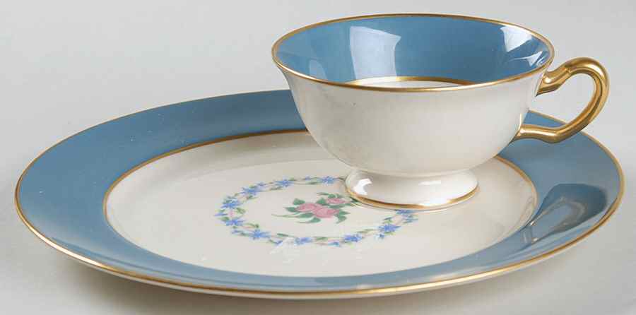 Washington Turquoise (Smooth) Snack Plate & Cup Set by Lenox-1