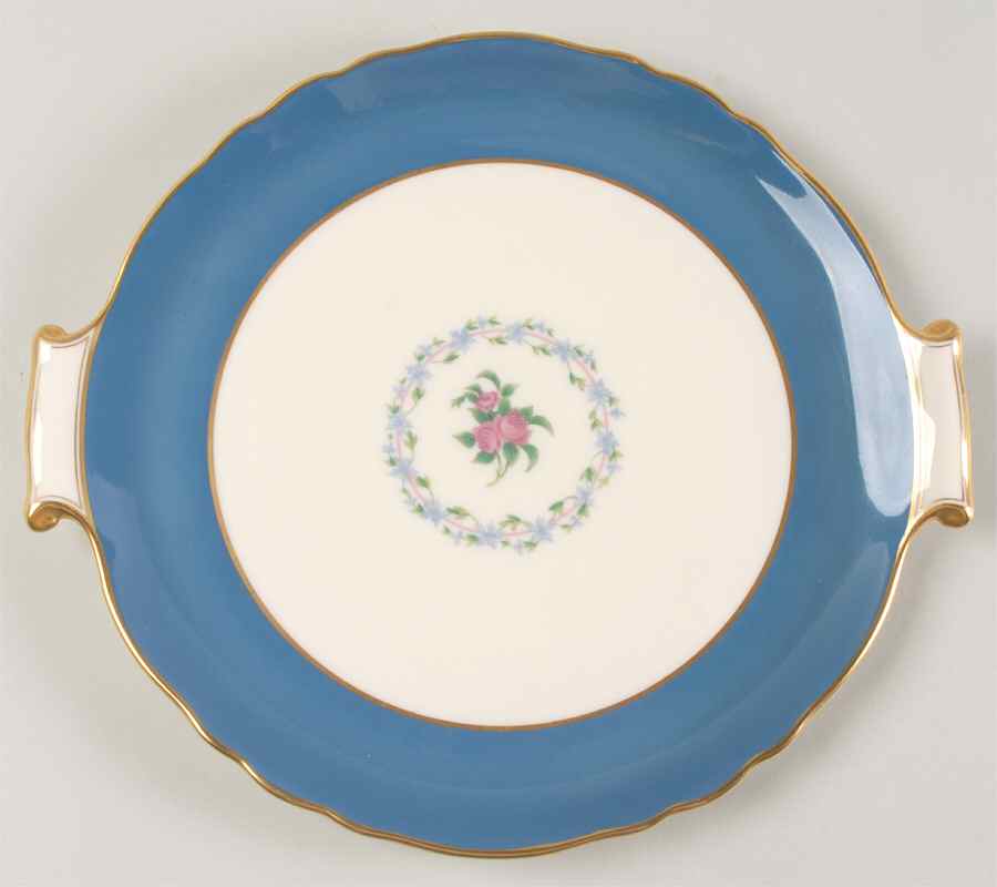 Washington Turquoise (Smooth) Handled Cake Plate by Lenox-1