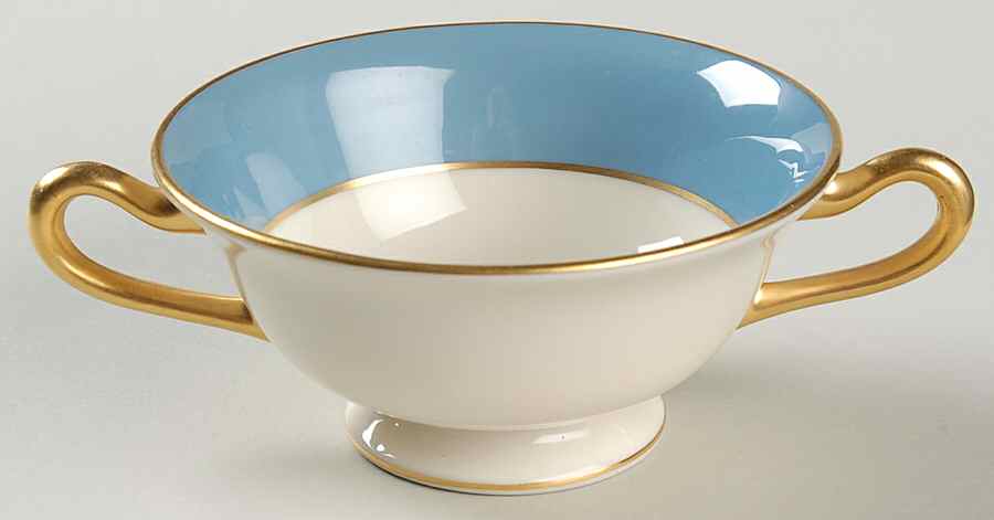 Washington Turquoise (Smooth) Footed Bouillon Cup by Lenox-1