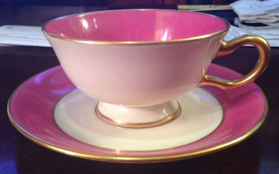 Washington Pink Footed Cup & Saucer Set by Lenox-1