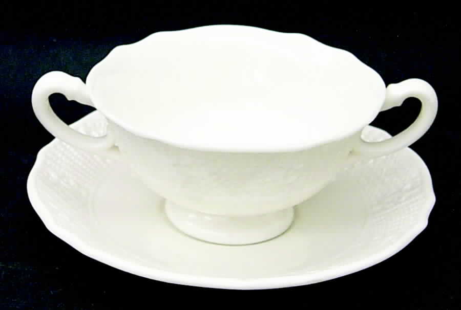 Washington Wakefield Off White Footed Bouillon Cup & Saucer by Lenox-1