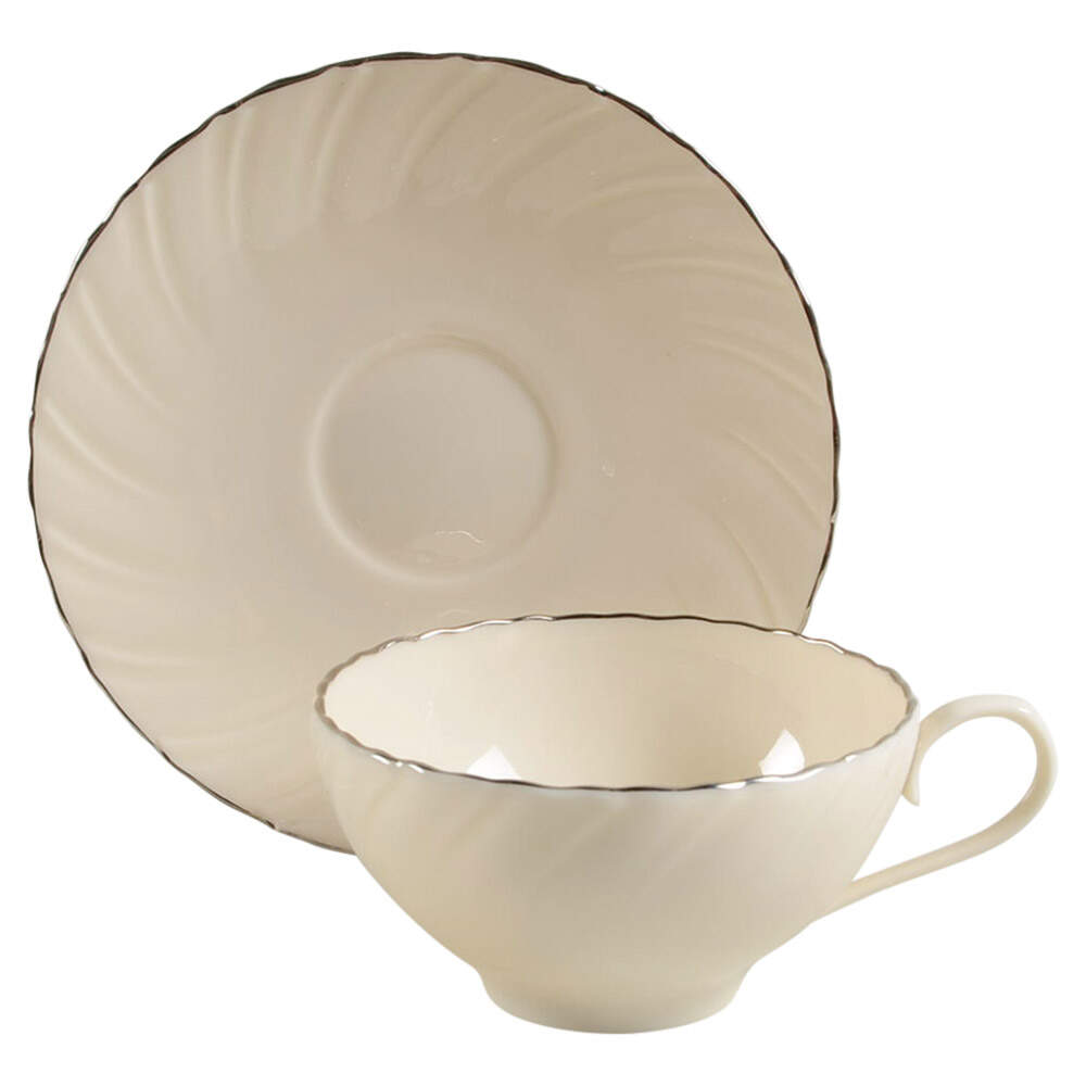 Weatherly Flat Cup & Saucer Set by Lenox-1