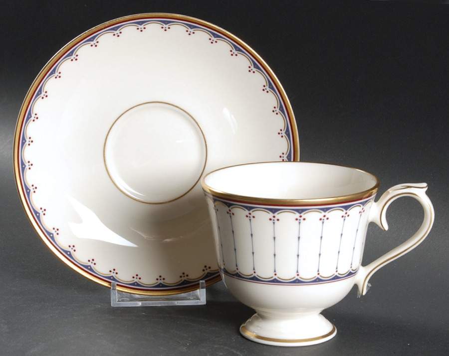 Weymouth Estates Footed Cup & Saucer Set by Lenox-1
