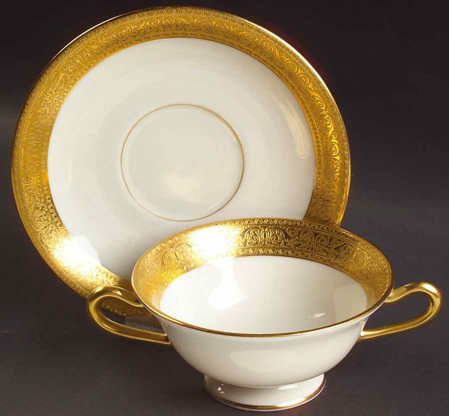 Westchester Footed Cream Soup Bowl & Saucer Set by Lenox-1