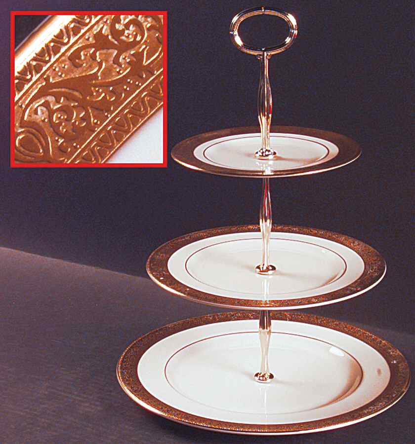 Westchester 13 7/8"-14 1/4" 3-Tiered Serving Tray(DP,SP,BB) HC by Lenox-1
