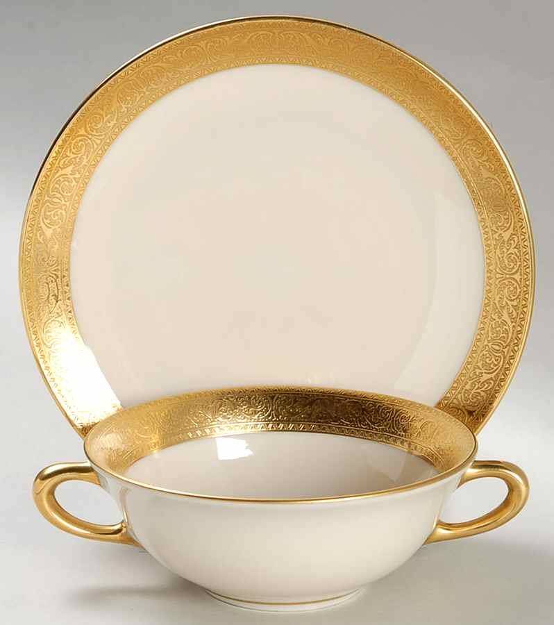 Westchester Flat Cream Soup Bowl & Saucer Set by Lenox-1