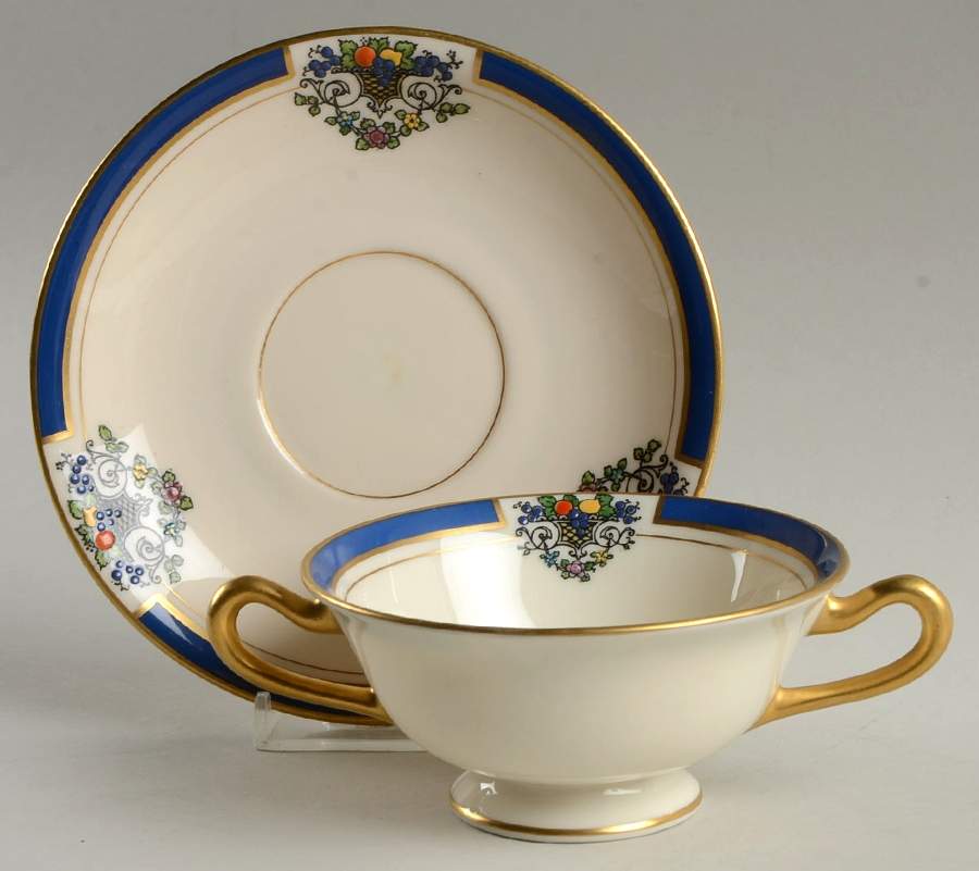 Westchester Footed Cream Soup Bowl & Saucer Set by Lenox-1