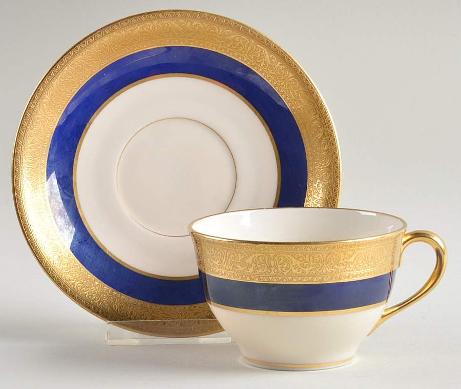 Westchester Cobalt Blue Footed Cup & Saucer Set by Lenox-1