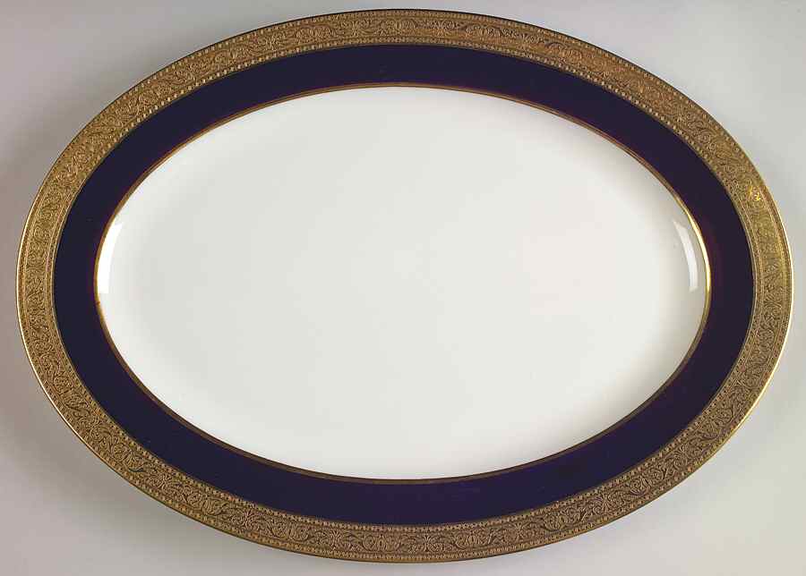 Westchester Cobalt Blue 15" Oval Serving Platter by Lenox-1