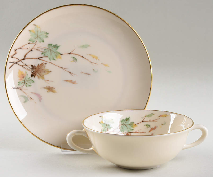 Westwind Flat Cream Soup Bowl & Dessert Plate/Saucer Set by Lenox-1