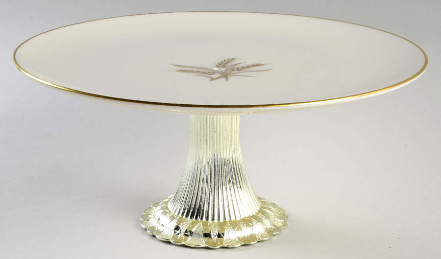 Wheat Cake Stand with 4"-5" Metal Pedestal  Hc by Lenox-1
