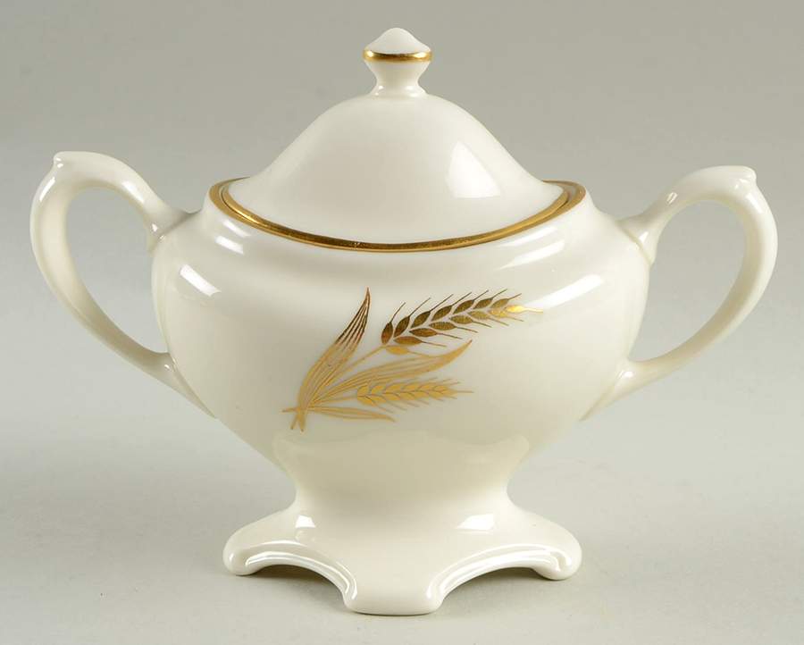 Wheat Sugar Bowl & Lid by Lenox-1