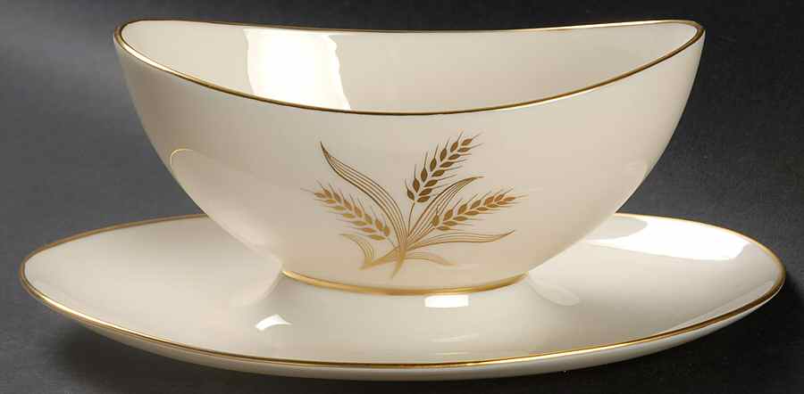 Wheat Gravy Boat with Attached Underplate by Lenox-1