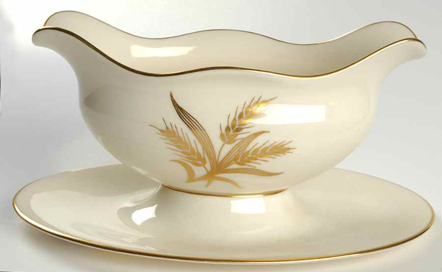 Wheat Gravy Boat with Attached Underplate by Lenox-1