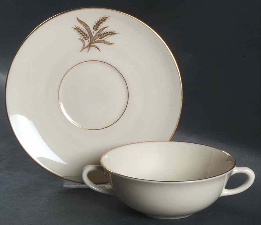 Wheat Flat Cream Soup Bowl & Saucer Set by Lenox-1