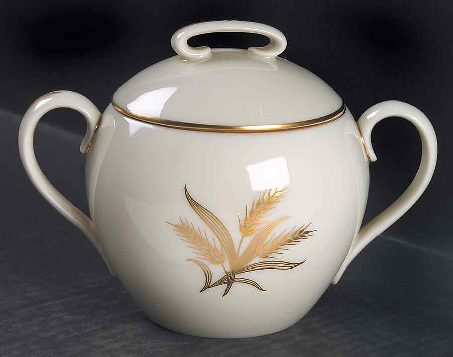 Wheat Sugar Bowl & Lid by Lenox-1