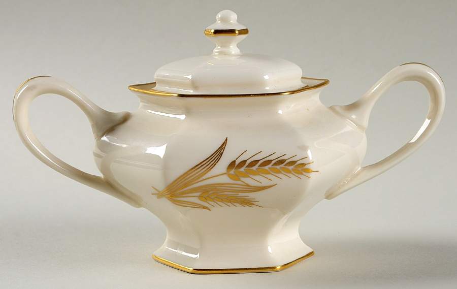 Wheat Sugar Bowl & Lid by Lenox-1