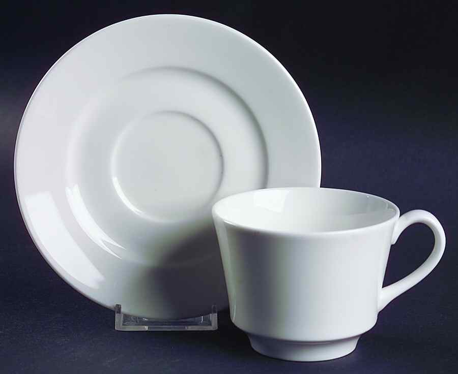 White Oasis Flat Cup & Saucer Set by Lenox-1