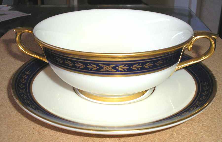 Winslow Castle Footed Cream Soup Bowl & Saucer Set by Lenox-1