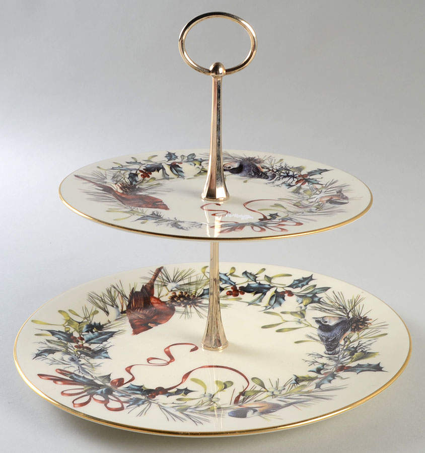 Winter Greetings 2 Tiered Serving Tray (Dinner & Salad Plate) by Lenox-1