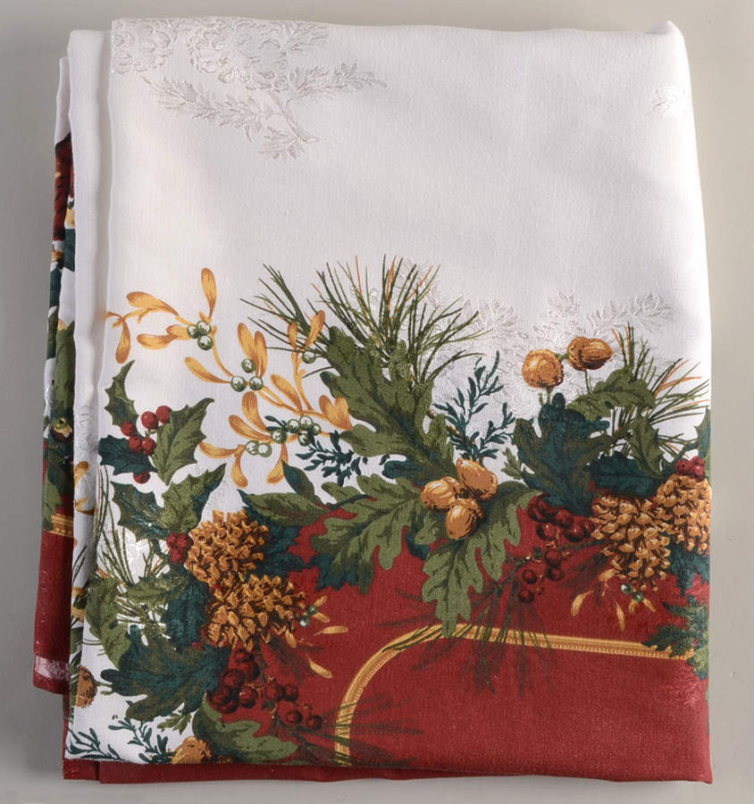 Winter Greetings 60" X 102" Oval Tablecloth by Lenox-1