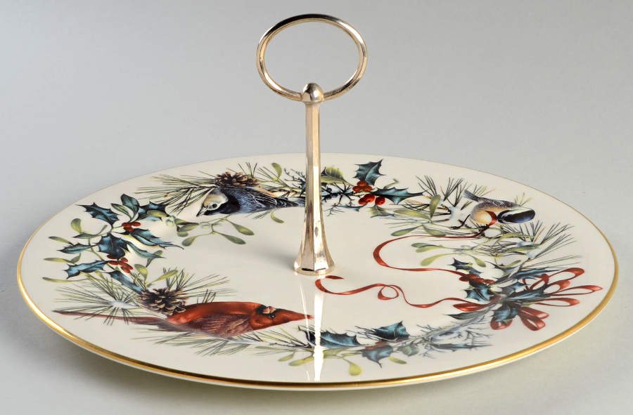 Winter Greetings Round Serving Plate with Handle (DP) by Lenox-1