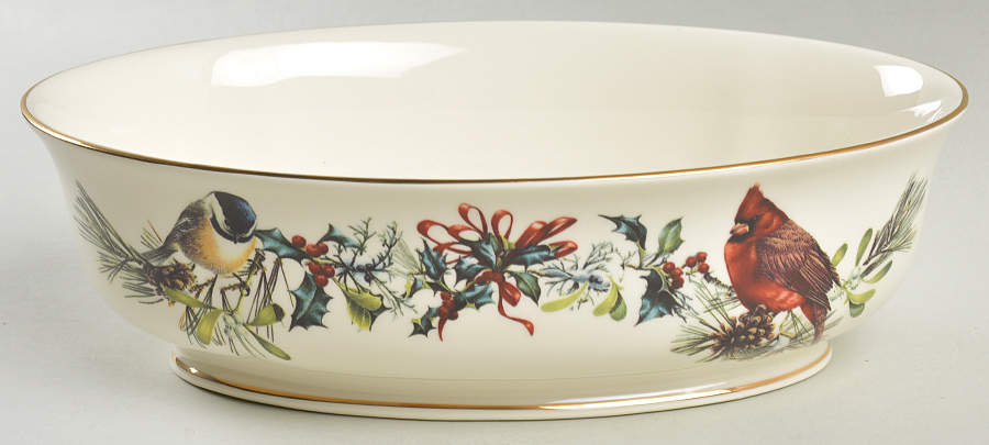 Winter Greetings 10" Oval Vegetable Bowl by Lenox-1