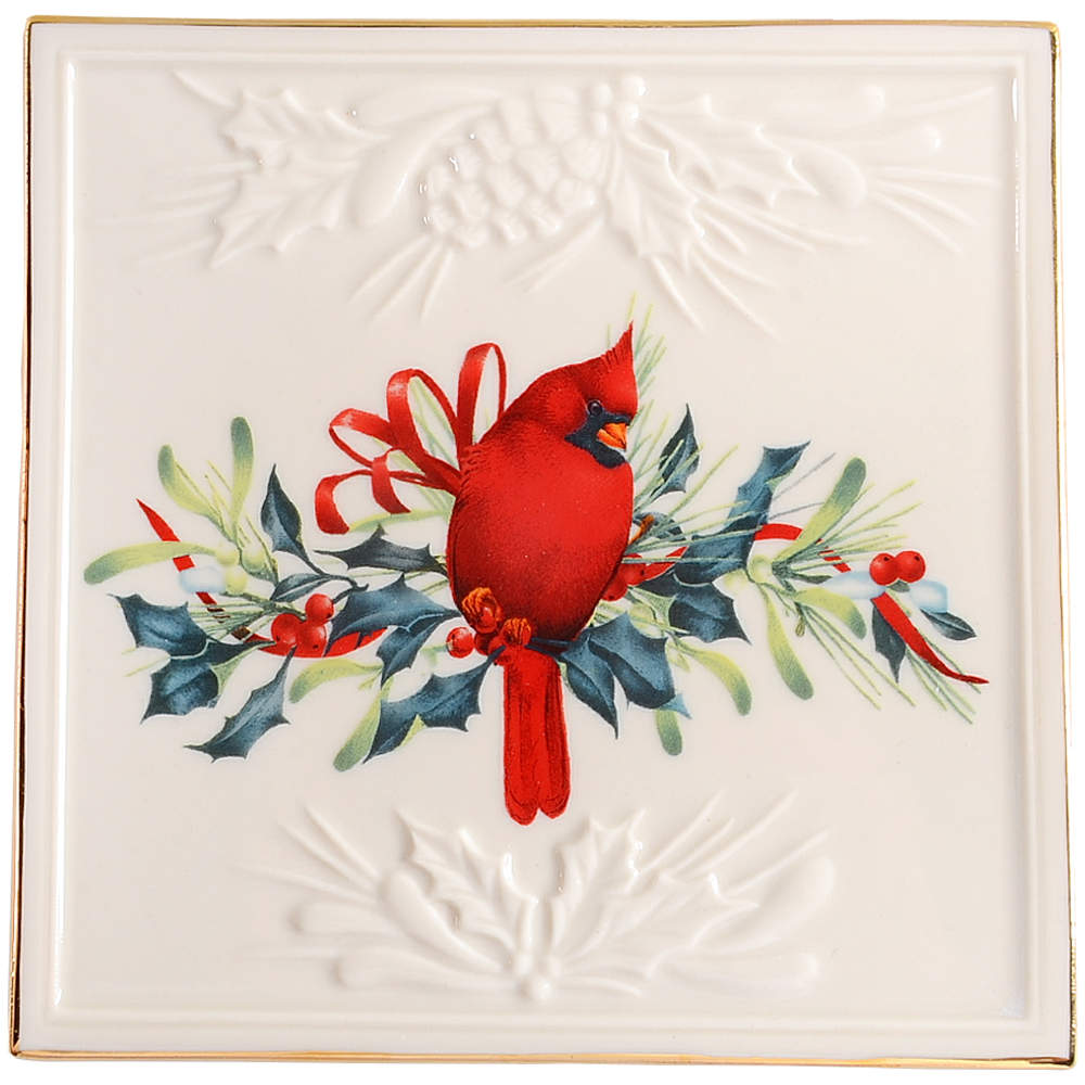 Winter Greetings Embossed Square Trivet by Lenox-1