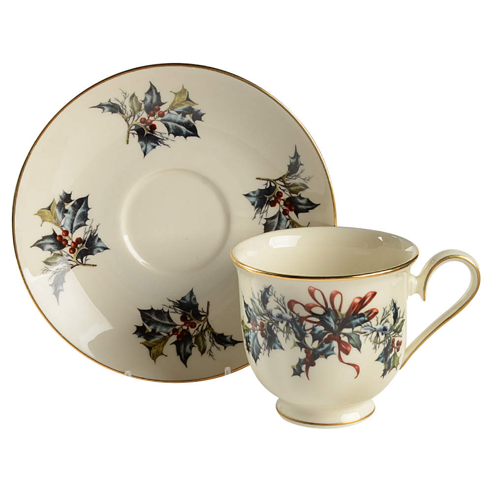 Winter Greetings Footed Cup & Saucer Set by Lenox-1