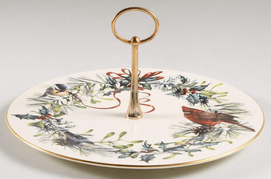 Winter Greetings Round Serving Plate with Handle (DP) by Lenox-1