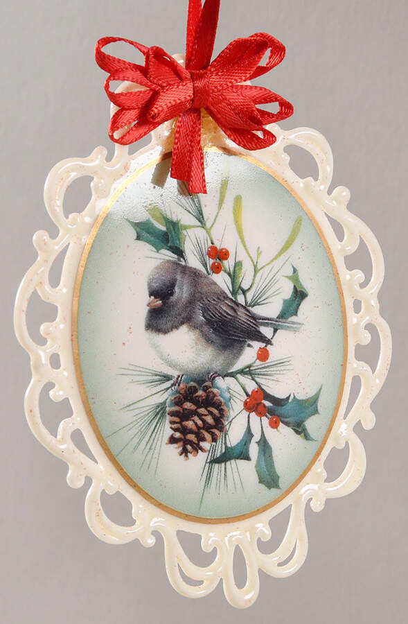 Winter Greetings Oval Pierced Edge Ornament by Lenox-1