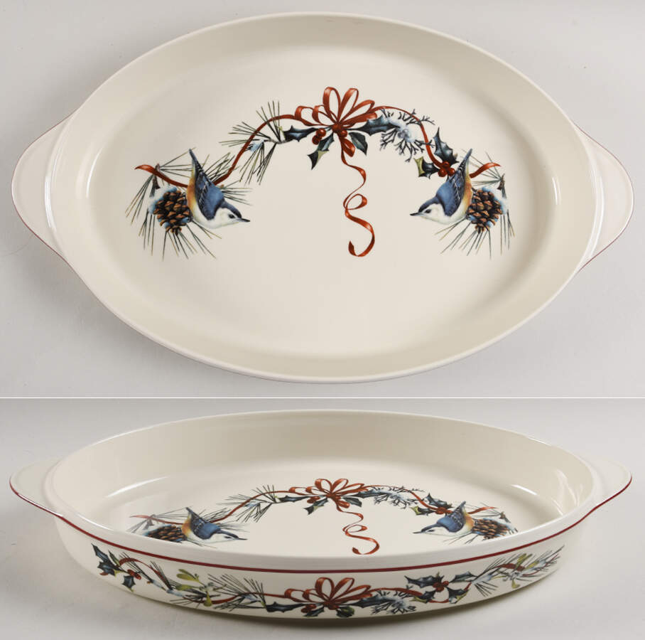 Winter Greetings 16" Oval Baker by Lenox-1