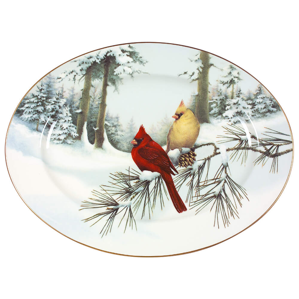 Winter Greetings 16" Scenic Oval Platter by Lenox-1