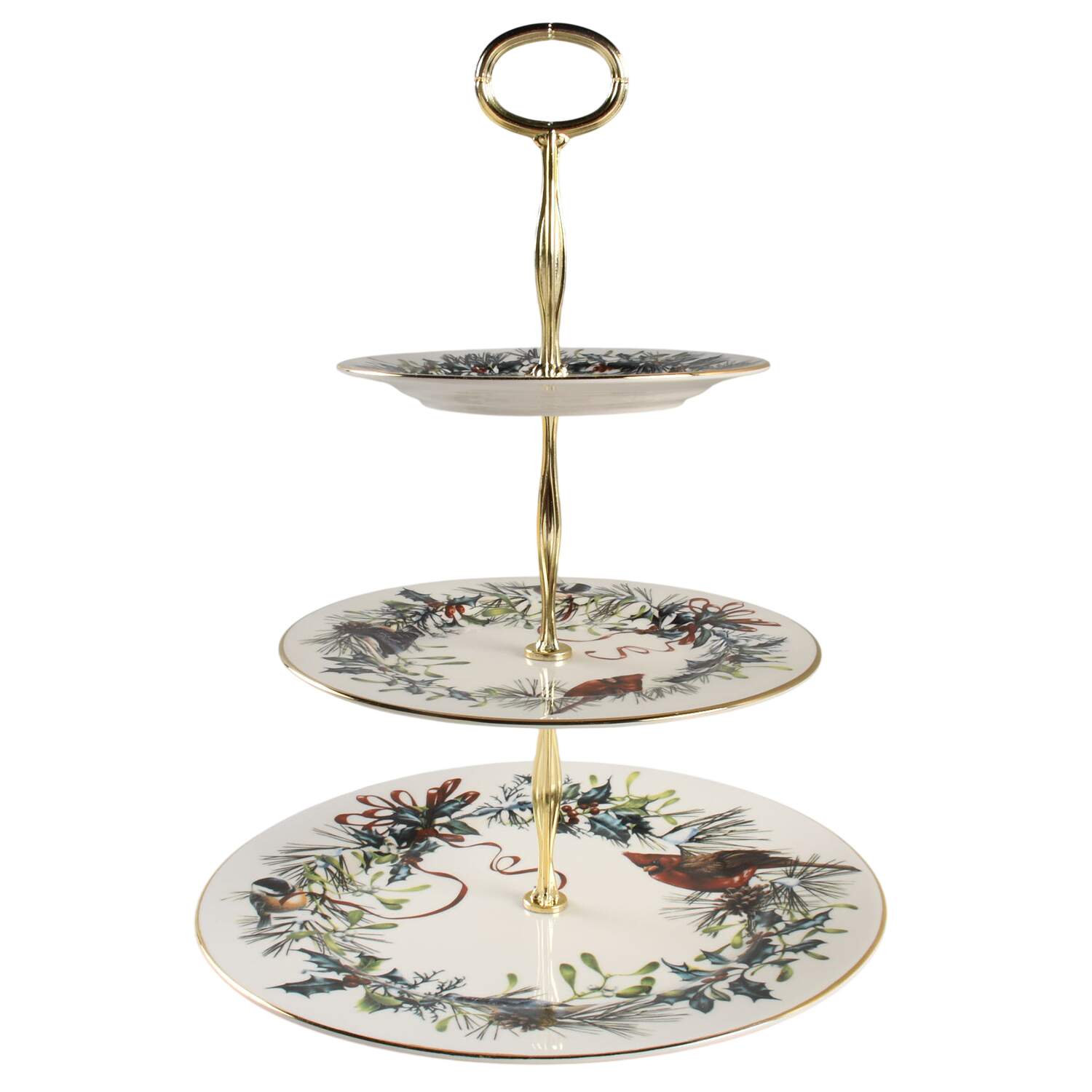 Winter Greetings 13 7/8"-14 1/4" 3-Tiered Serving Tray(DP,SP,BB) HC by Lenox-1