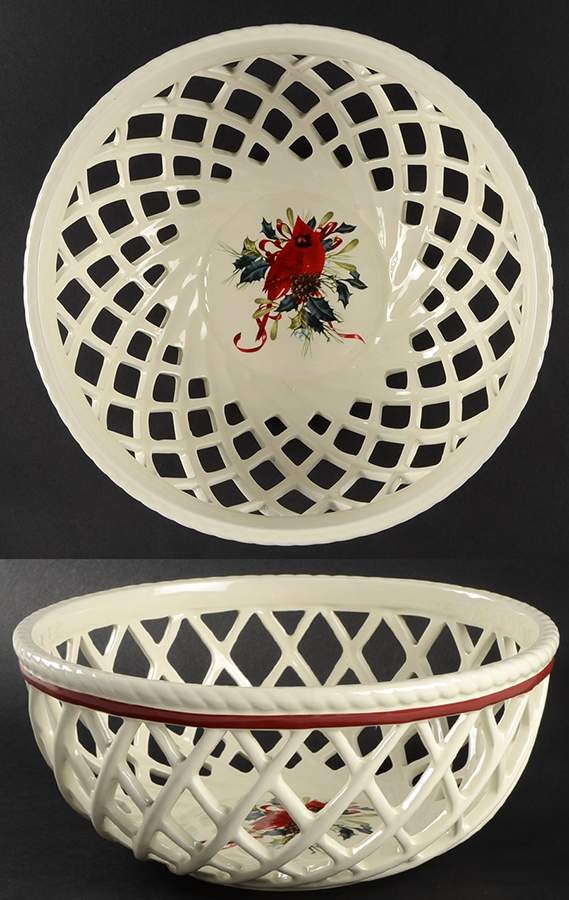 Winter Greetings 10" Open Weave Bread Basket by Lenox-1