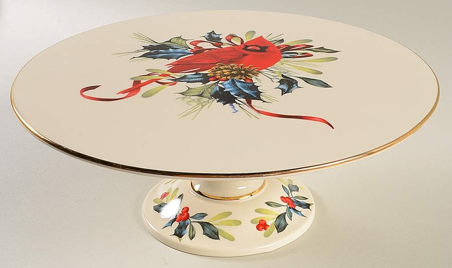 Winter Greetings 11" Diameter Pedestal Cake Stand by Lenox-1