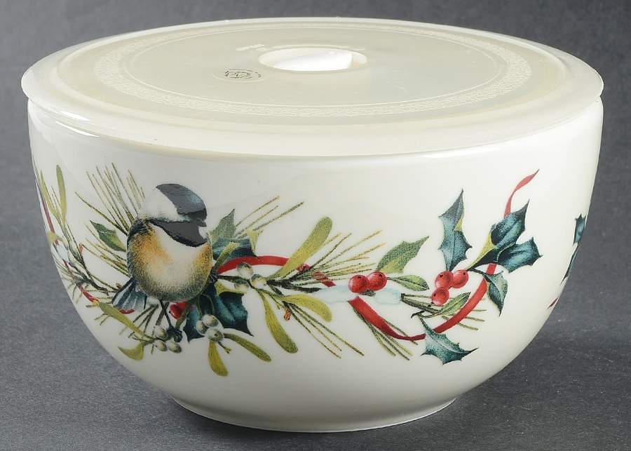 Winter Greetings Small Ceramic Bowl & Plastic Lid by Lenox-1