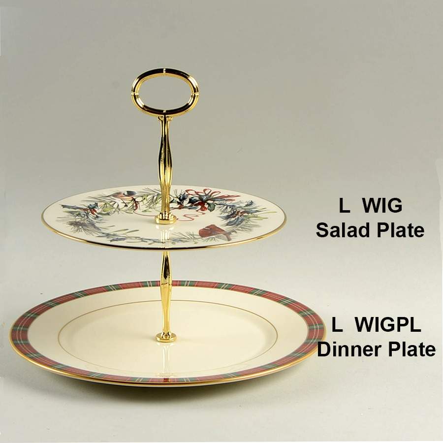 Winter Greetings Mixed/Match 2 Tier Serving Tray by Lenox-1