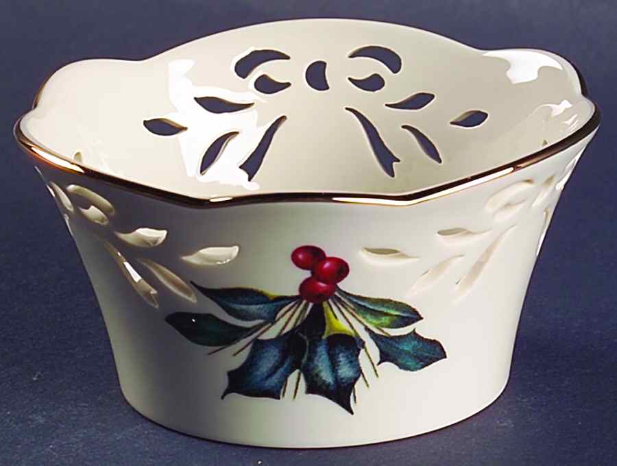 Winter Greetings 5" Pierced Round Bowl by Lenox-1