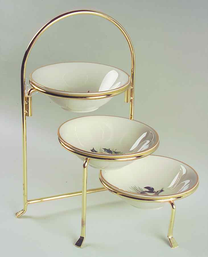 Winter Greetings Dip Bowl Set-3 Motif Bowls & Tier Stand by Lenox-1