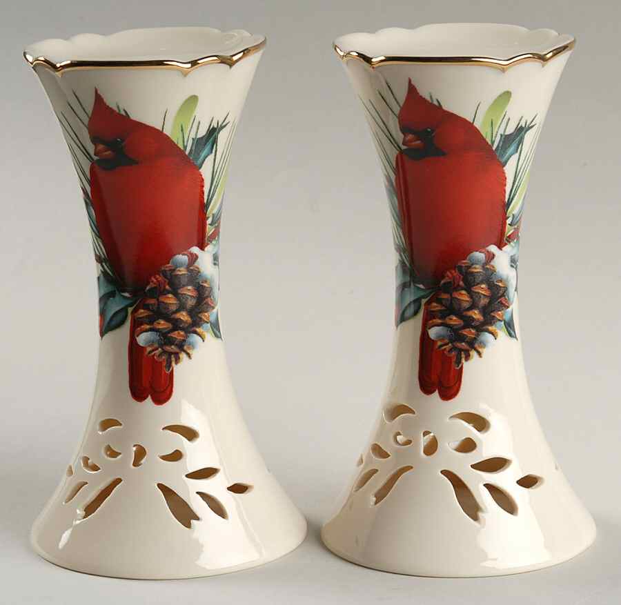 Winter Greetings 6" Pierced Candlestick - Set of 2 by Lenox-1
