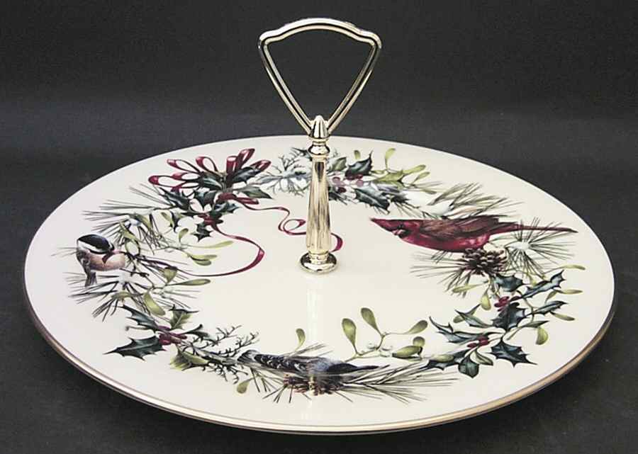 Winter Greetings Round Serving Plate with Handle (DP) by Lenox-1
