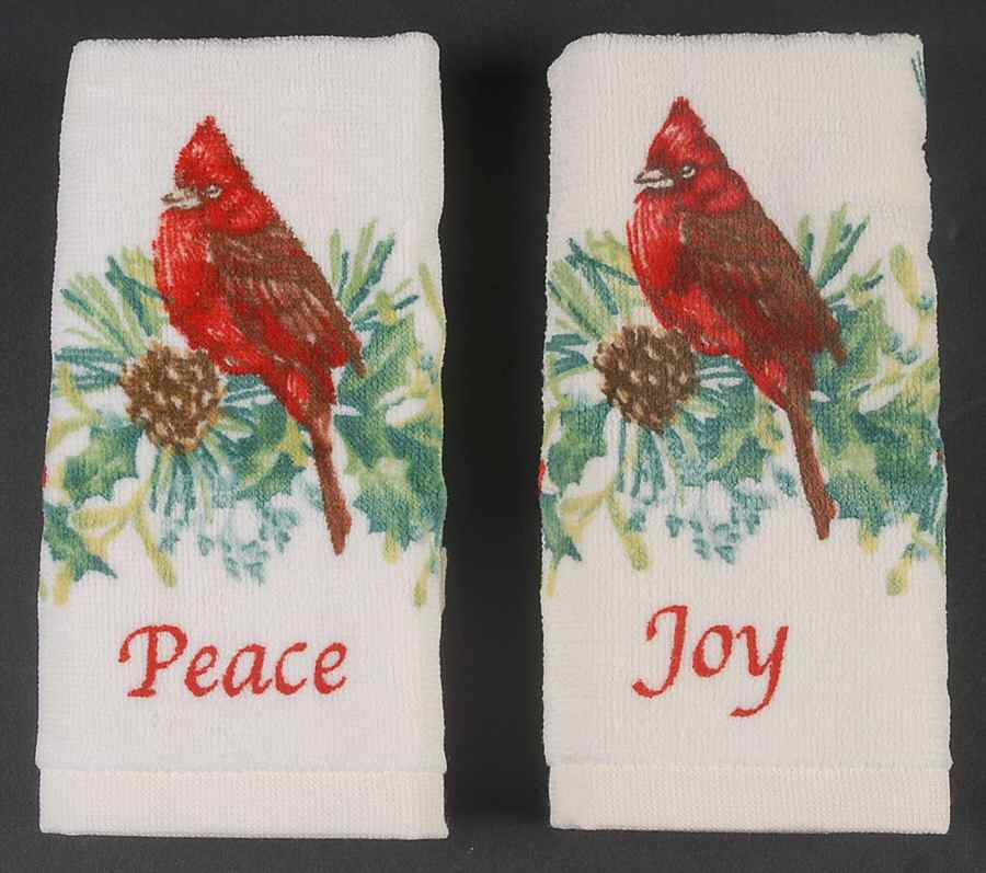 Winter Greetings Set of 2 Fingertip Towels Motif 1 & Motif 2 by Lenox-1