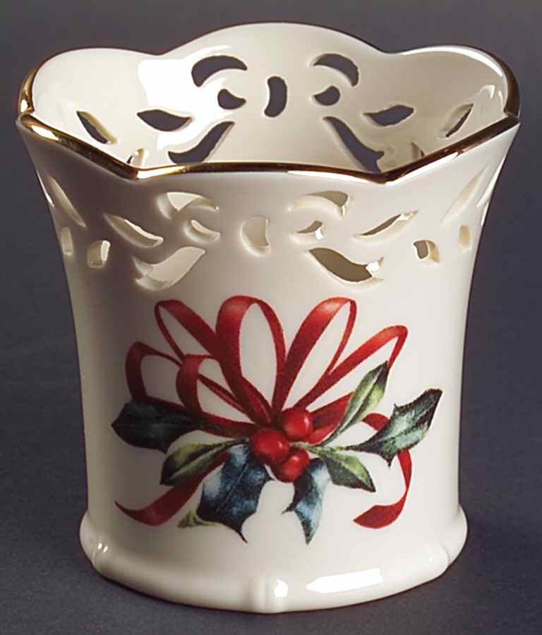 Winter Greetings Small Pierced Votive Candleholder - Set of 3 by Lenox-1