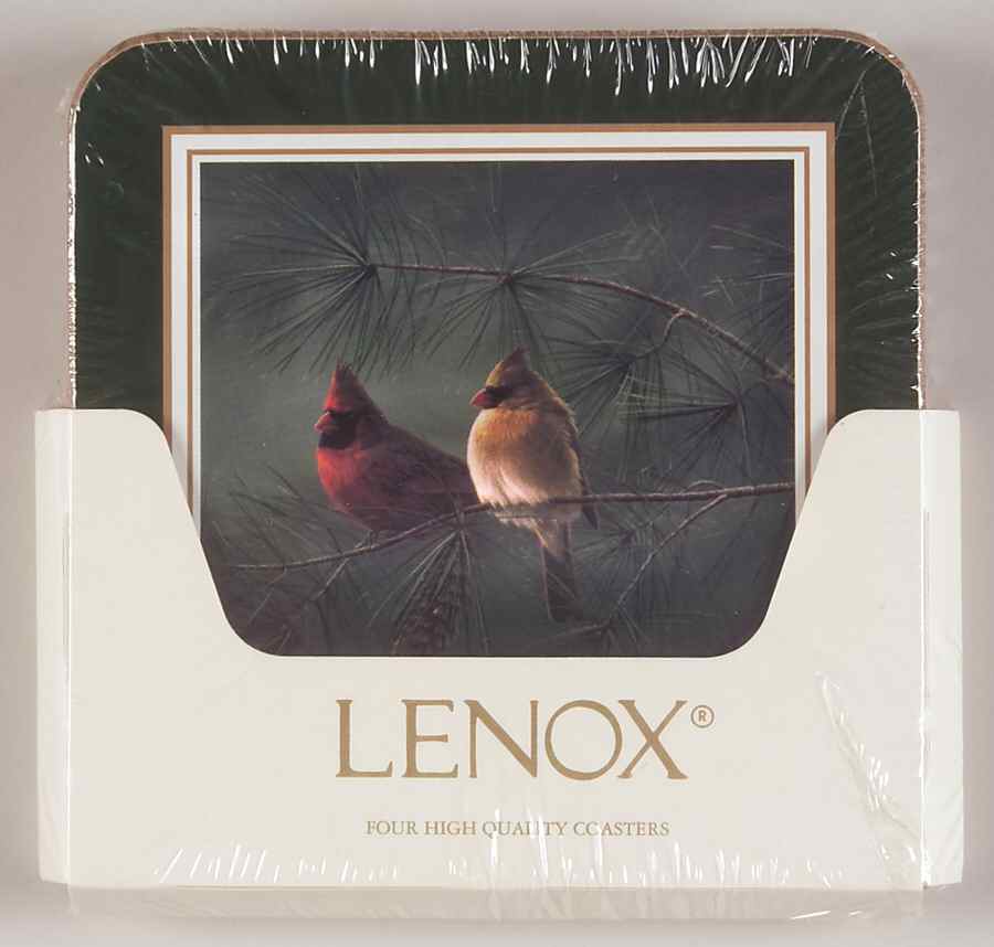 Winter Greetings Square Corkback Coaster - Set of 4 by Lenox-1