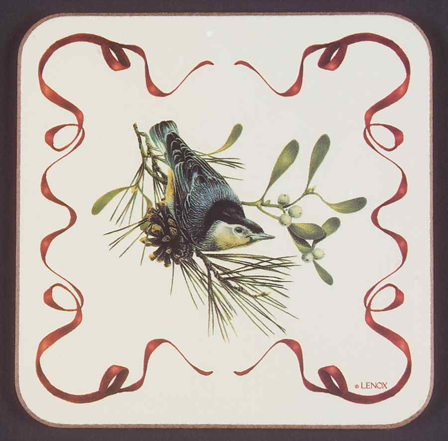 Winter Greetings Square Corkback Coaster by Lenox-1