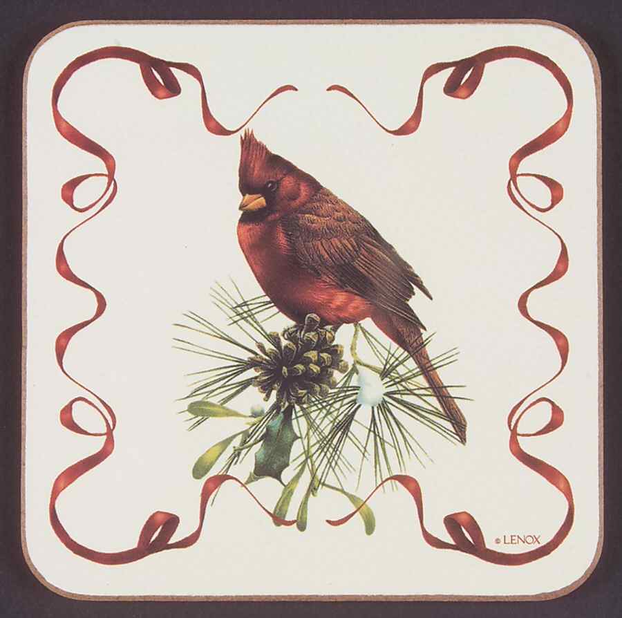 Winter Greetings Square Corkback Coaster by Lenox-1